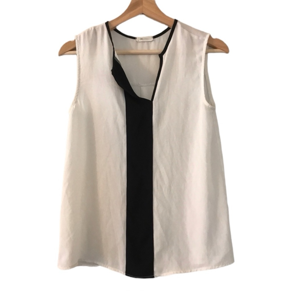 Everly Black White Bold Stripe Blouse Top Shirt